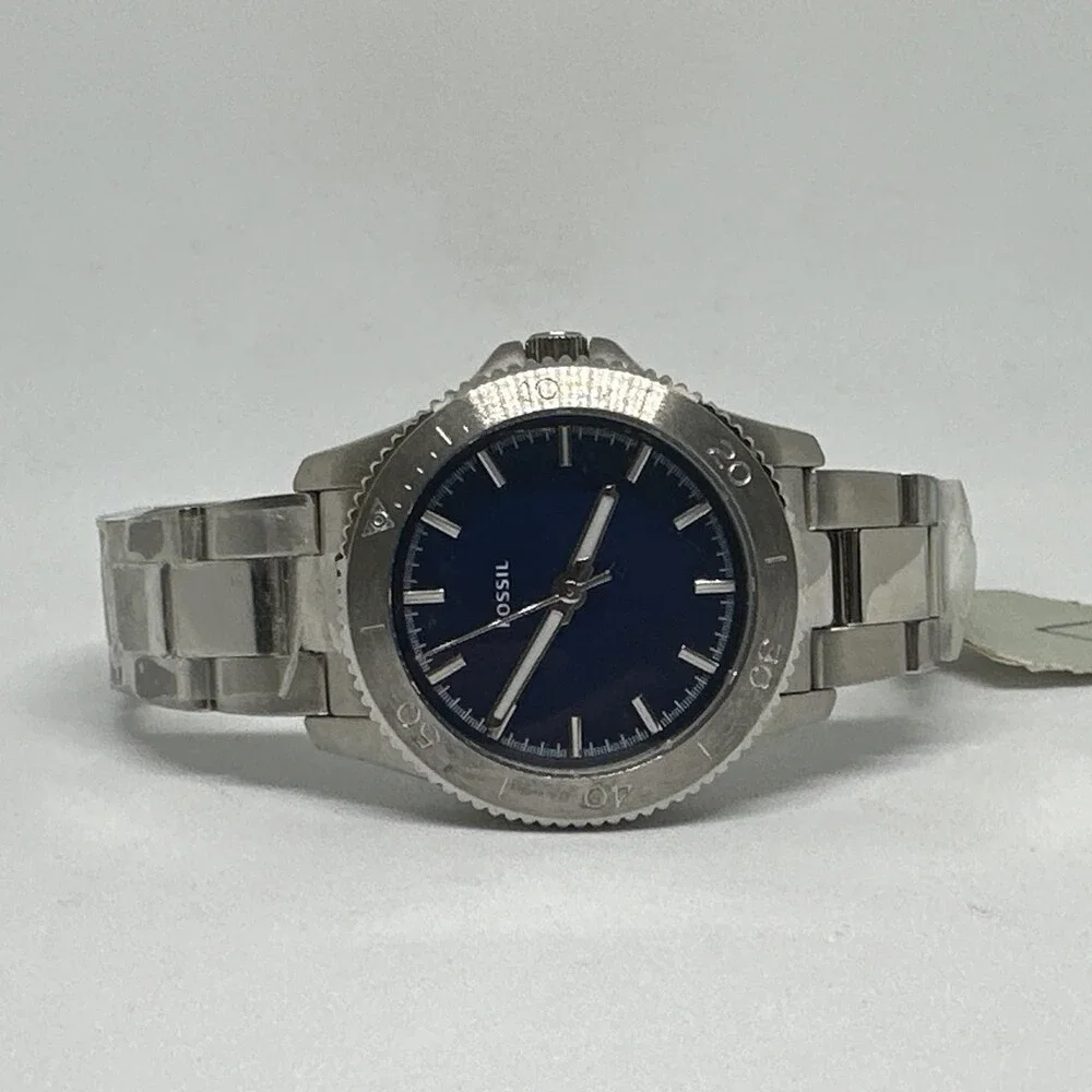 Fossil PR5435 Womens Silver Stainless Steel Analog Dial Quartz Wristwatch HME636